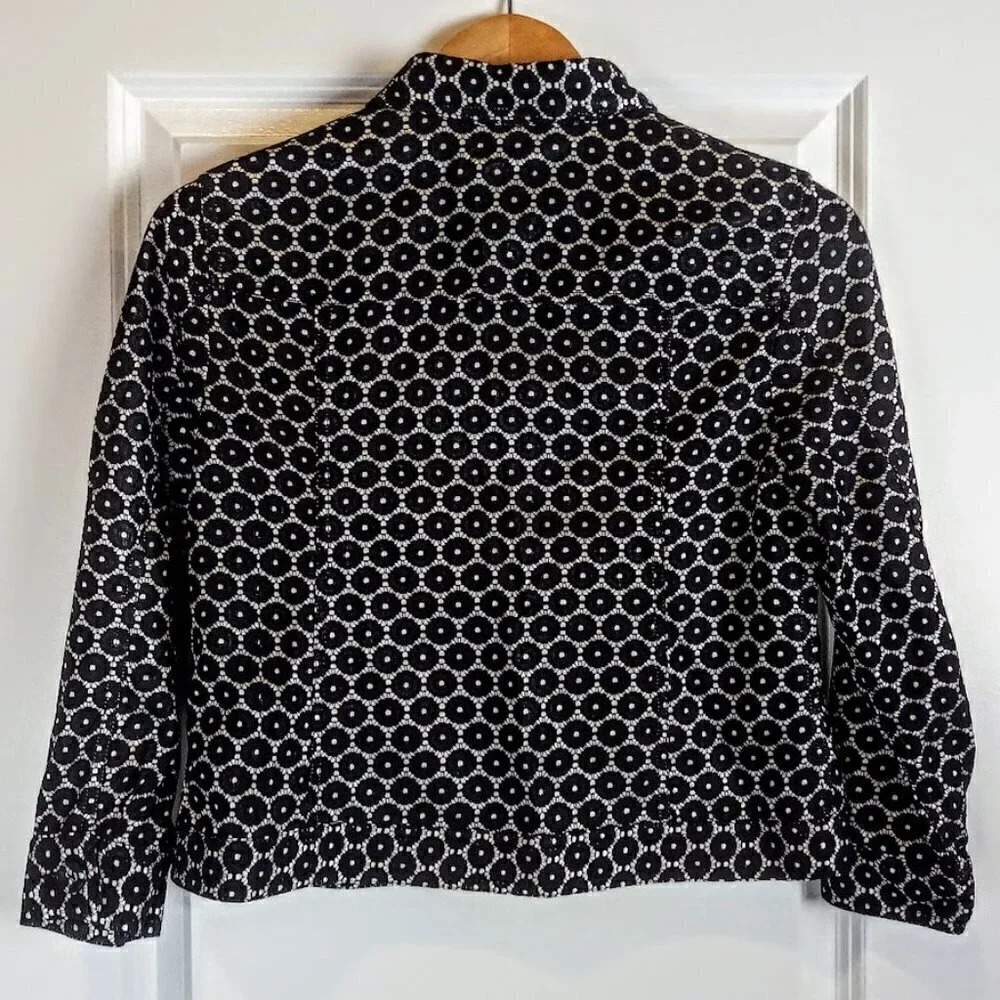 Ruby Rd. B&W Circle Print Jacket